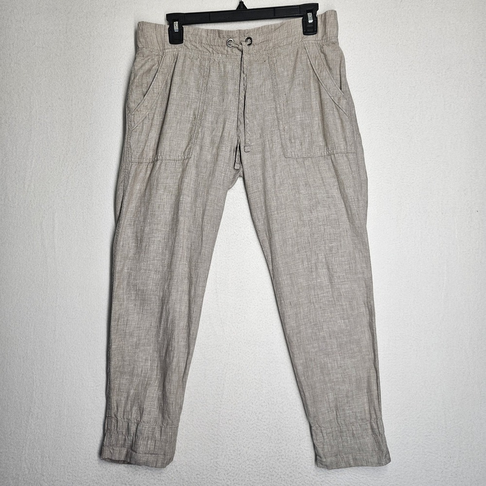 Athleta 100% Linen Ankle Pant Womens Size 6 Roll Up Cuff